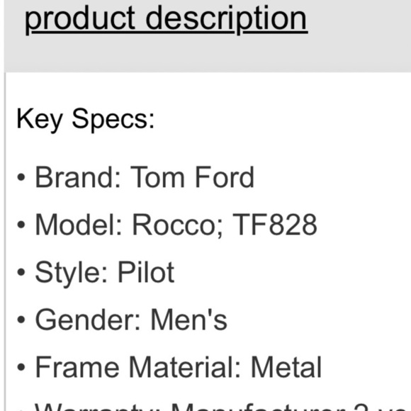 - Tom Ford Rocco TF828 - Picture 3 of 9